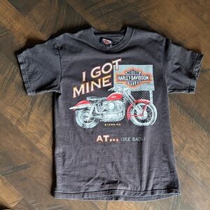 Harley-Davidson Black Tee with Red and White Graphic